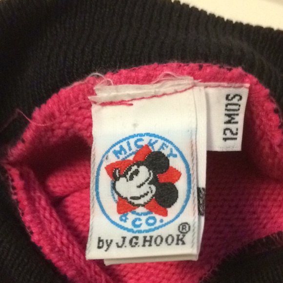 VTG 80s Mickey Mouse sweater JG Hook pink 12 mos - Picture 6 of 6